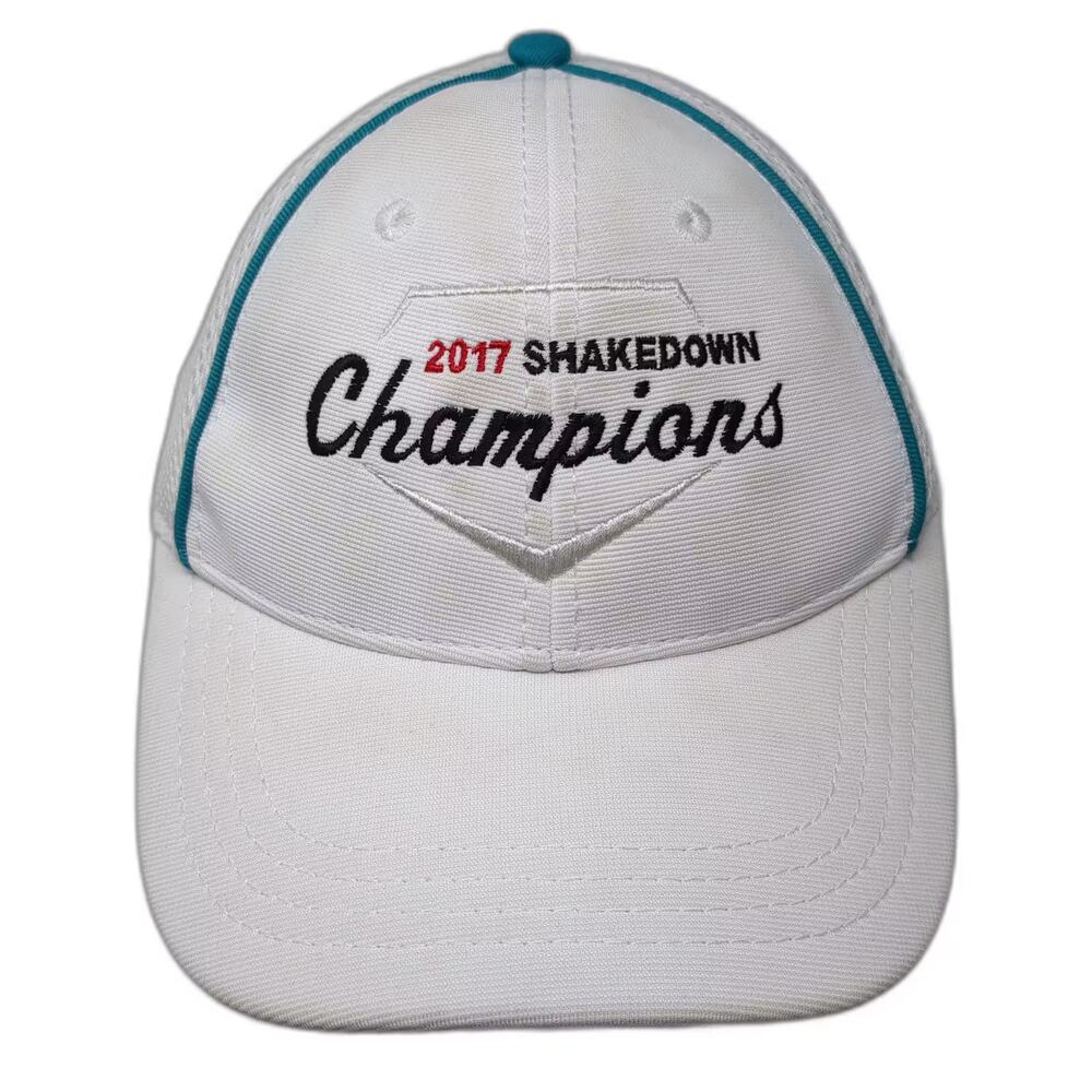 Boombah Baseball Cap White Blue Mesh 2017 Shakedown Champions Hat Fitted Size M